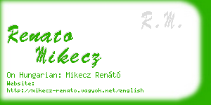 renato mikecz business card