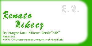 renato mikecz business card